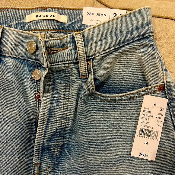 PacSun Eco Light Blue Distressed Dad Jeans - Picture 4 of 6